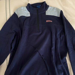 Vineyard Vines Womens Blue Striped Shep Shirt Size Medium